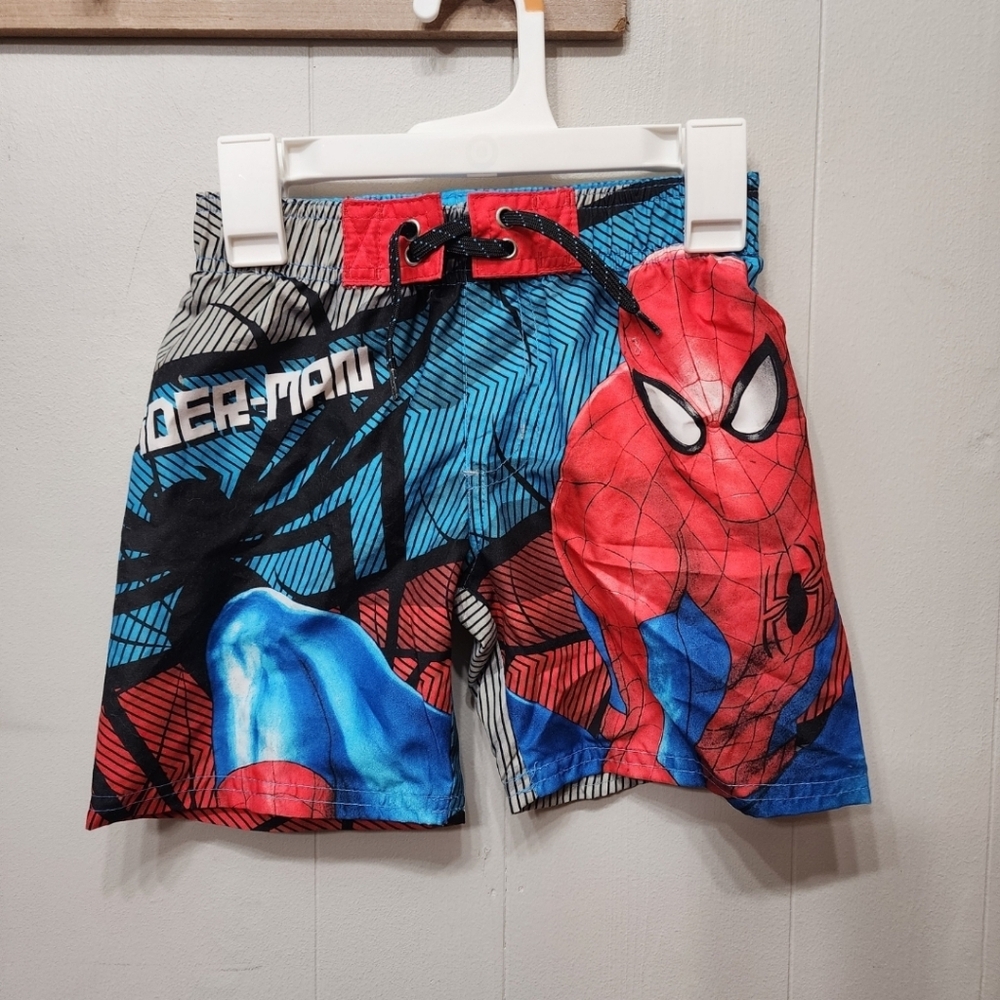 Marvel Spider-Man XS Swimwear Trunks Red Blue Swim Beach C375‎